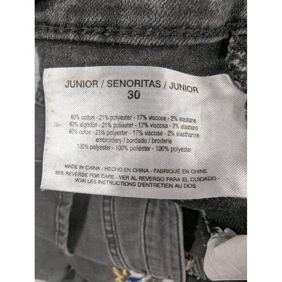 William Rast Jeans Womens 30 Black Perfect Skinny Embroidered Floral Skeleton - Picture 16 of 16